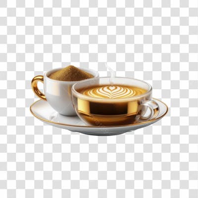 Selo 3D Render Xícara De Café Elemento Ícone Psd Png