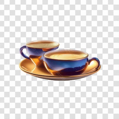 Selo 3D Render Xícara De Café Elemento Ícone Psd Png