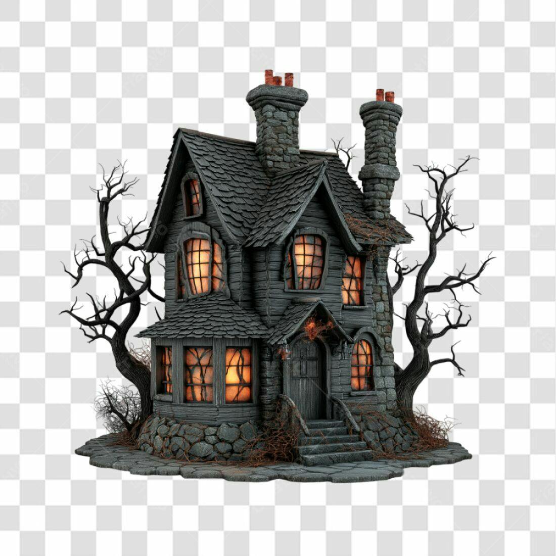 Icone Casa Assombrada Halloween PNG com fundo transparente