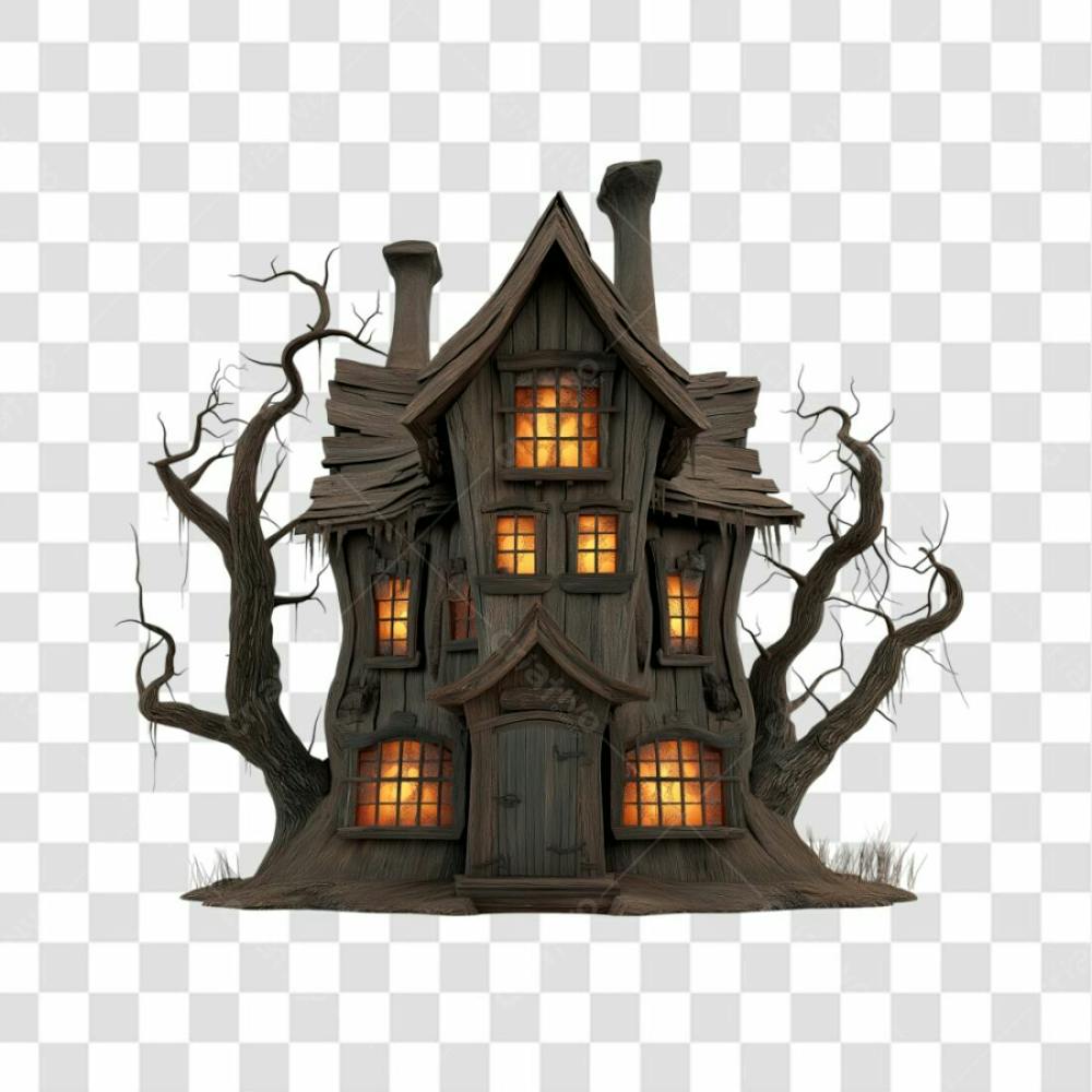 Casa Assombrada De Halloween 3D Em Alta Qualidade Png Transparente