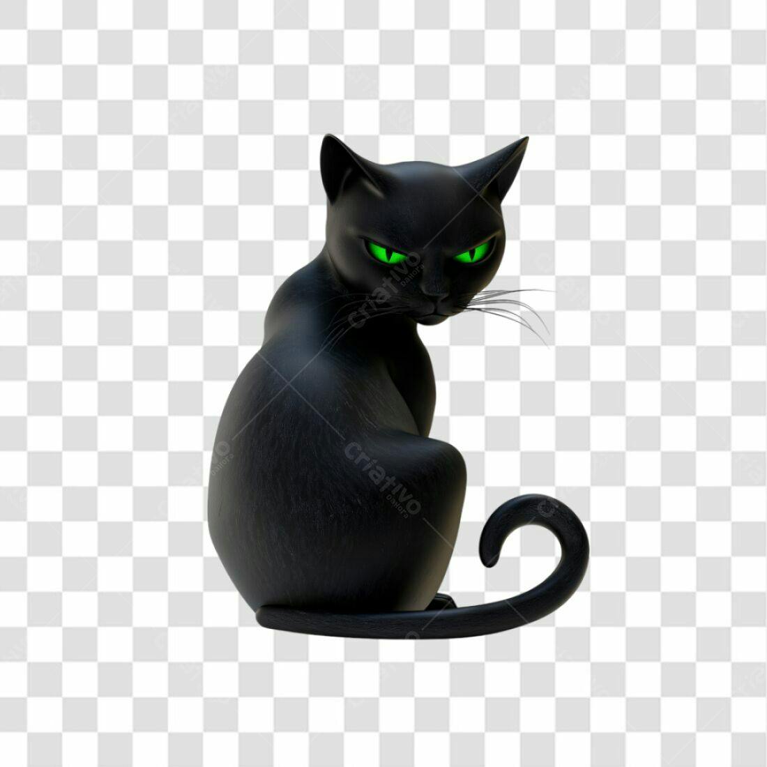Icone Gato Preto Halloween PNG com fundo transparente