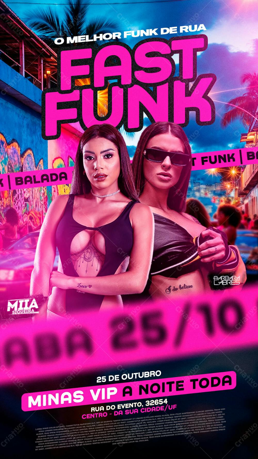 Flyer Fast Funk Brabo Story Psd Editavel