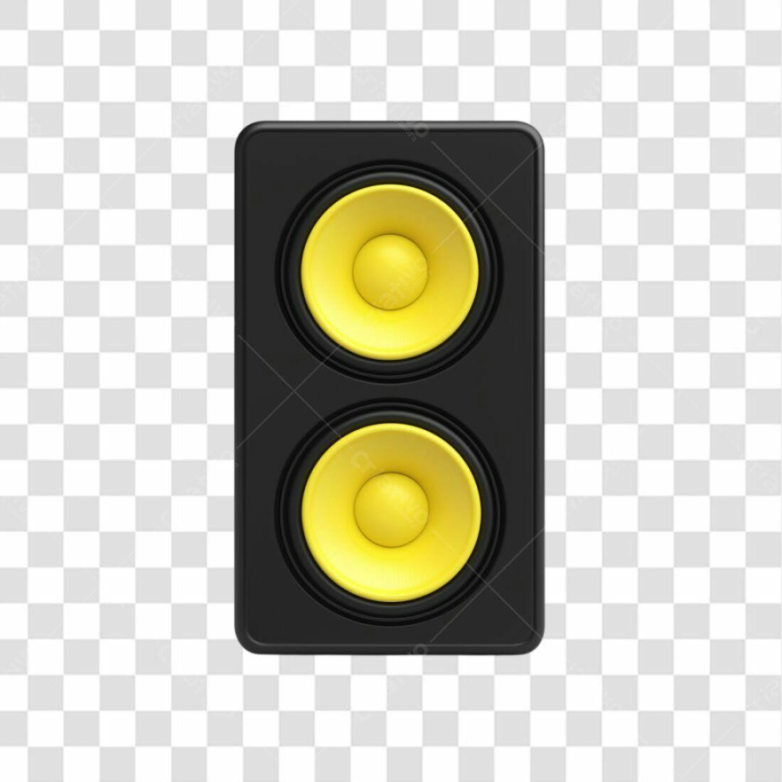 Icone Música Amarelo e Preto PNG com fundo transparente