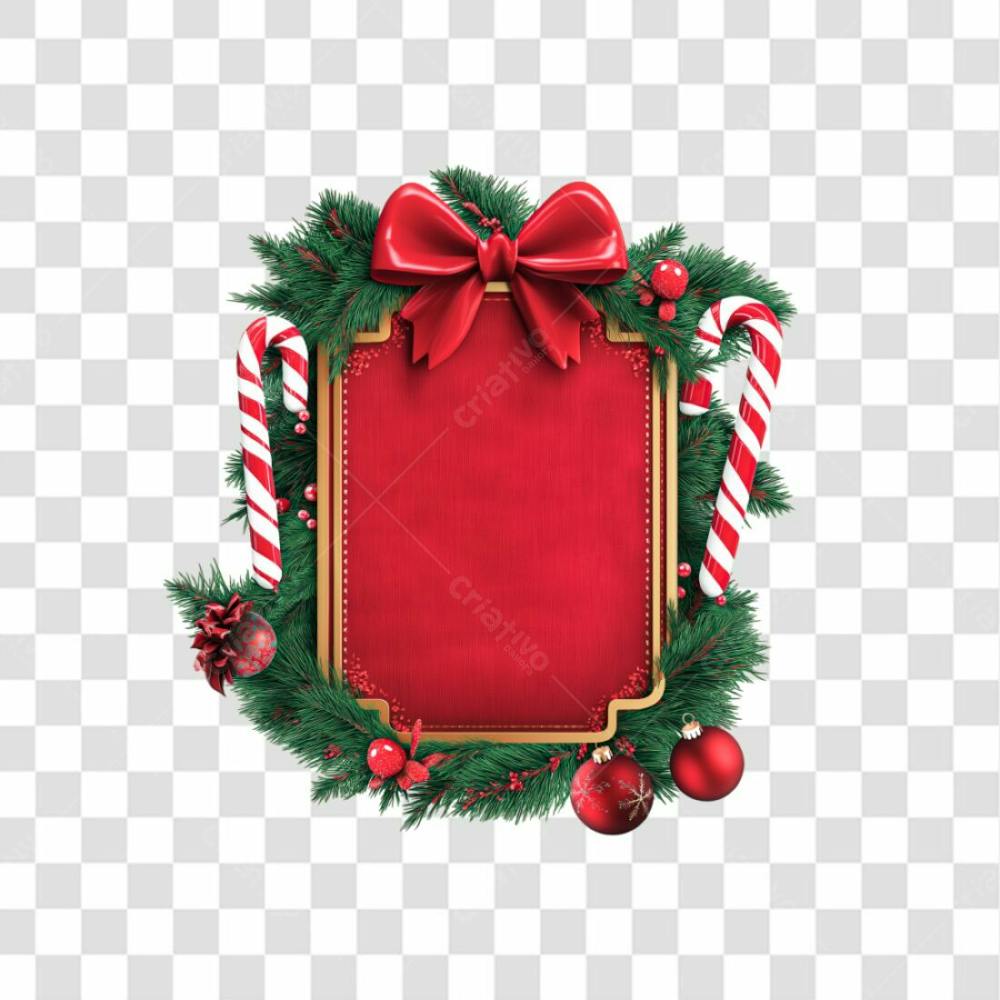 Elemento De Natal Com Quadro E Guirlanda Png Transparente