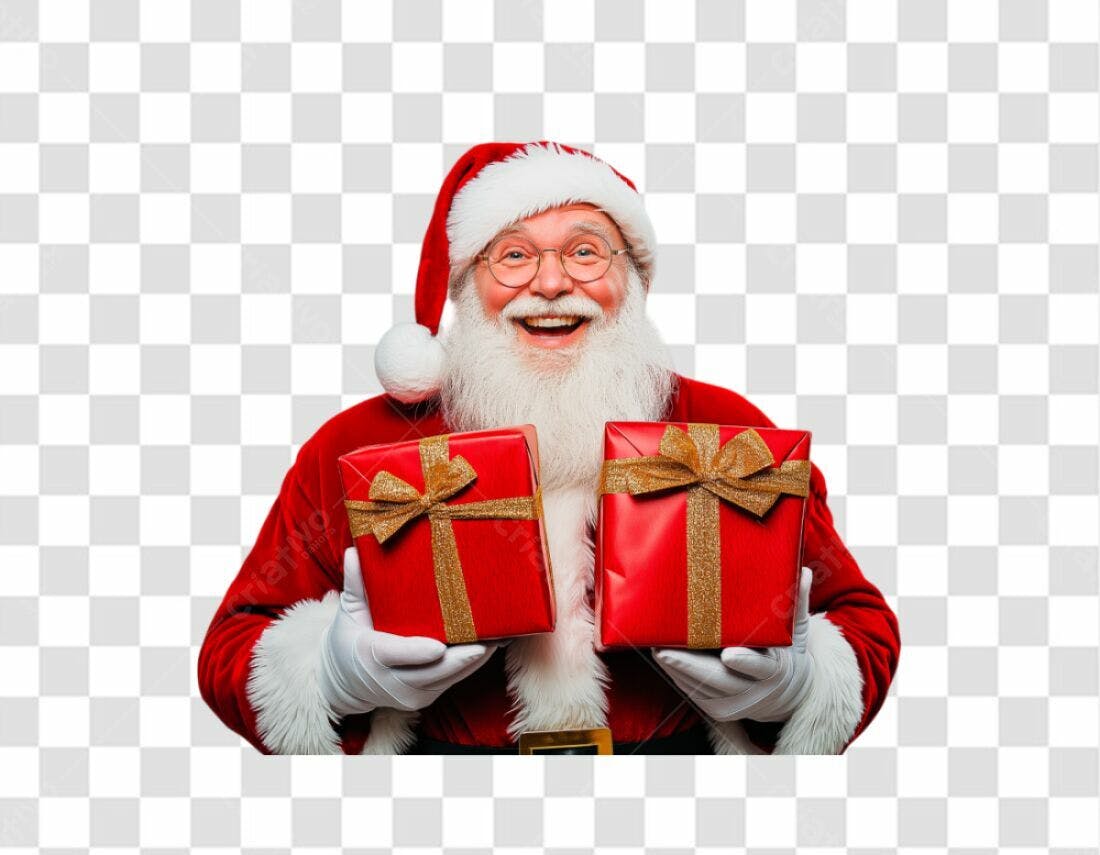 Imagem Natal Papai Noel com Presentes PNG com fundo transparente