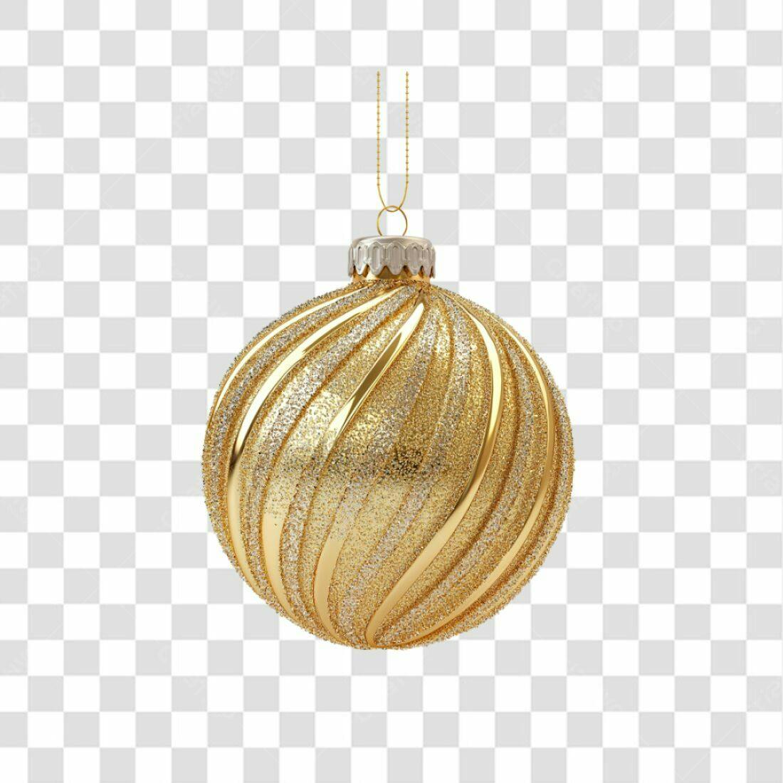 Enfeite de Natal Dourado PNG com fundo transparente