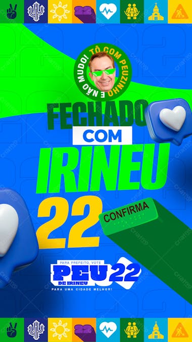 Flyer Politico Frases Prefeito Vereador Deputado Stories Psd Editável 01