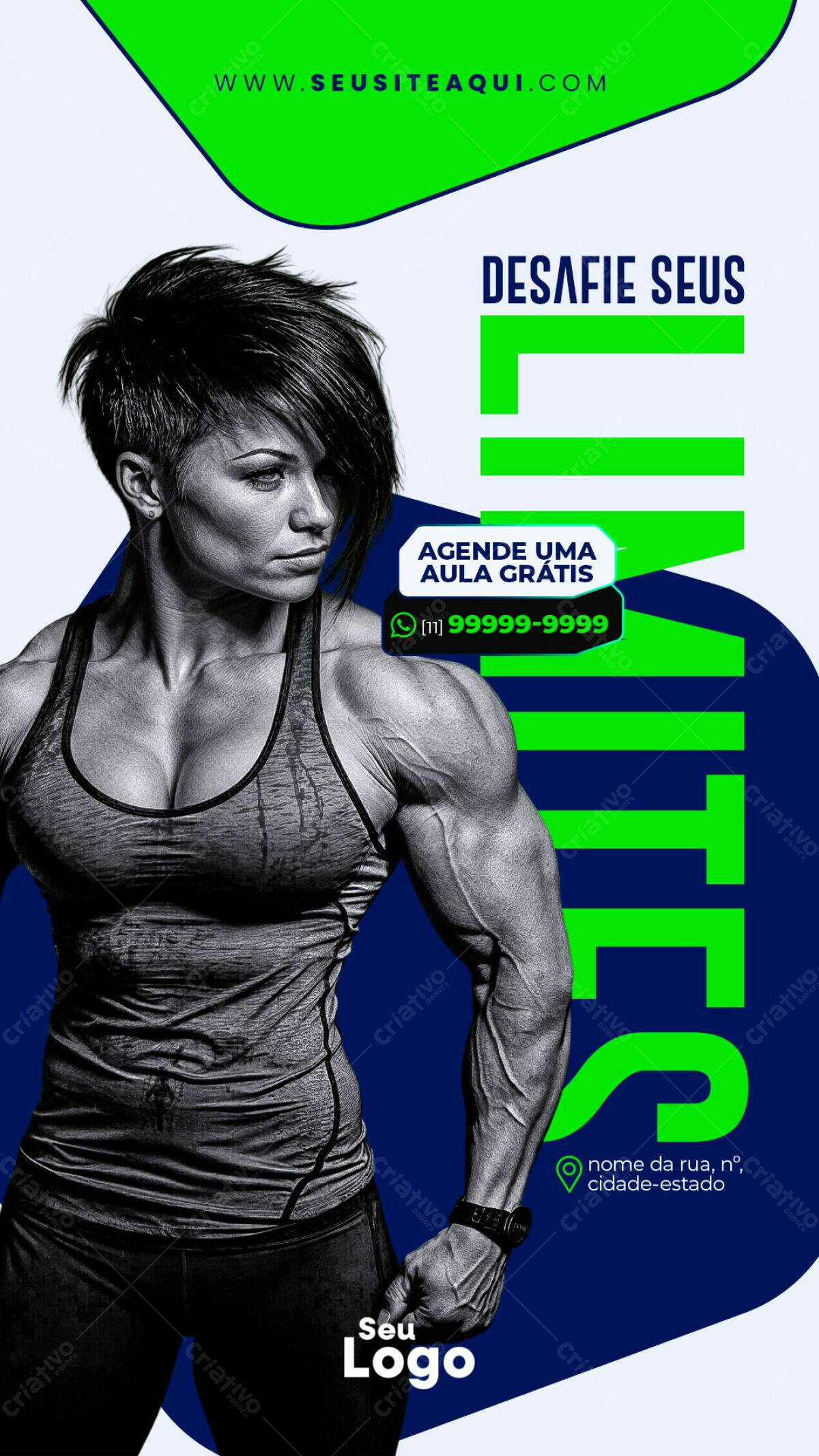 Flyer Academia Musculação PSD Editável