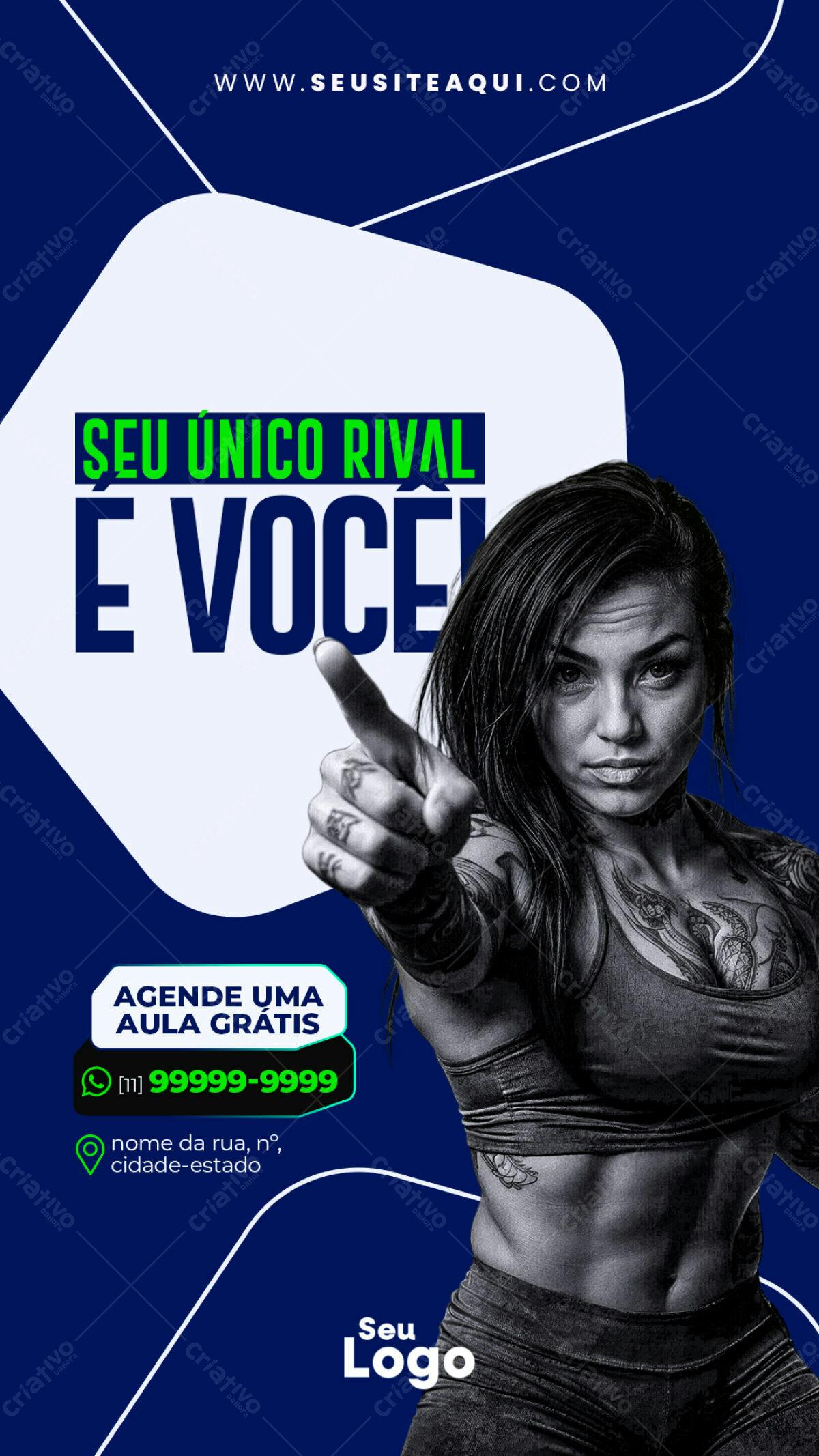 Flyer Academia PSD Editável - Aula Grátis