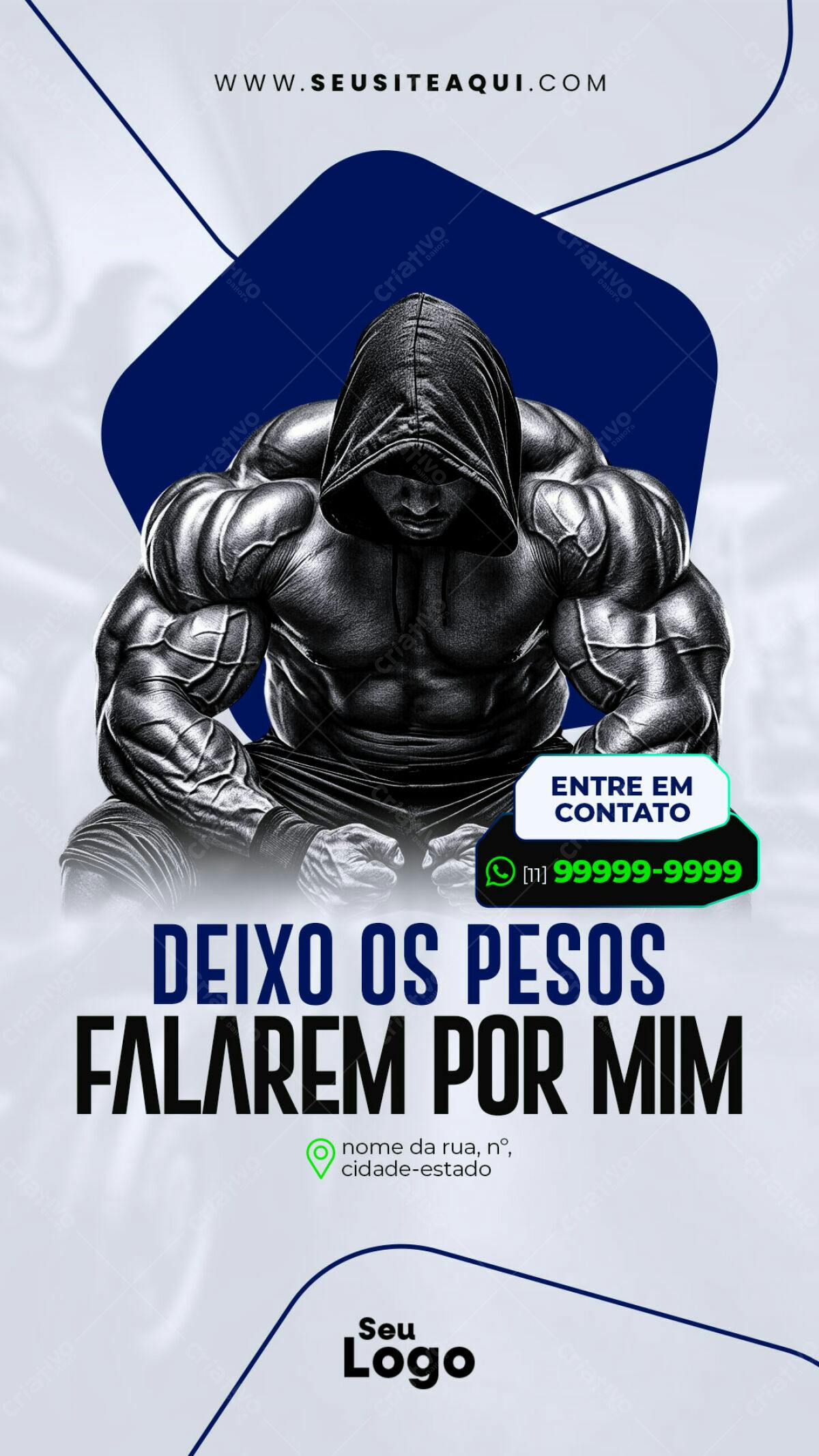 Flyer Academia Musculação PSD Editável