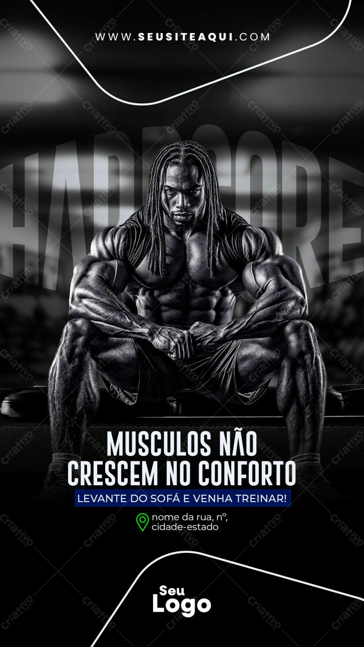 Flyer Academia PSD Editável - Treino Hardcore