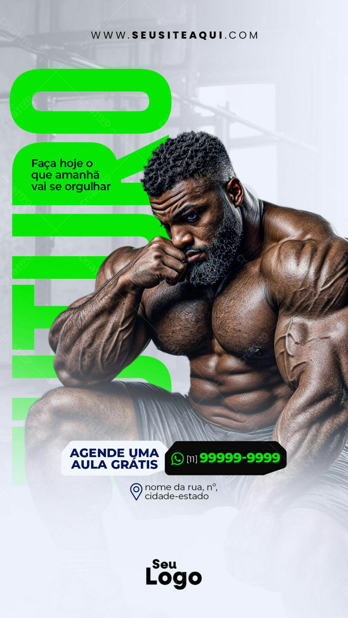 Flyer Academia PSD Editável - Aula Grátis