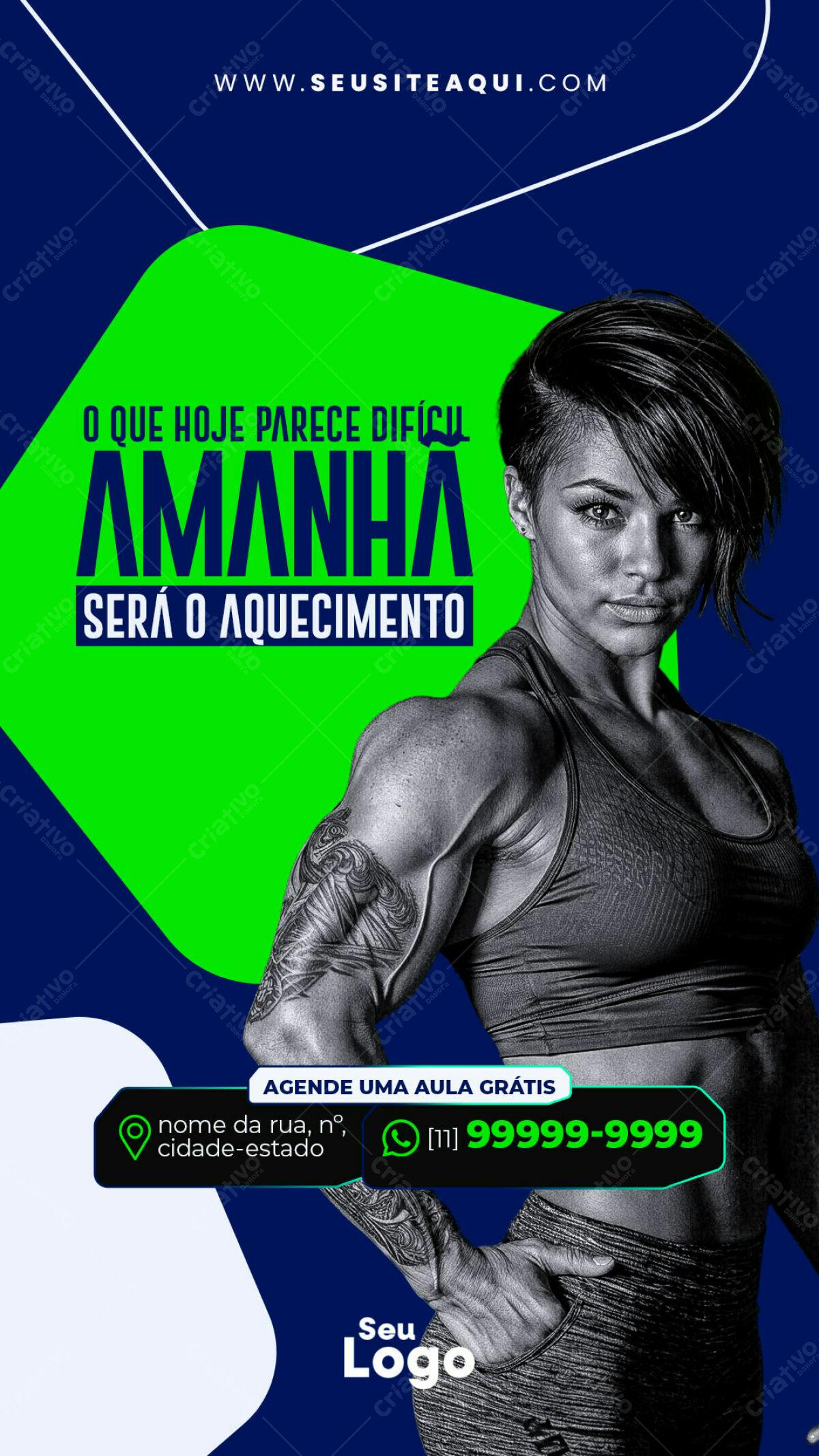 Flyer Academia Motivacional PSD Editável