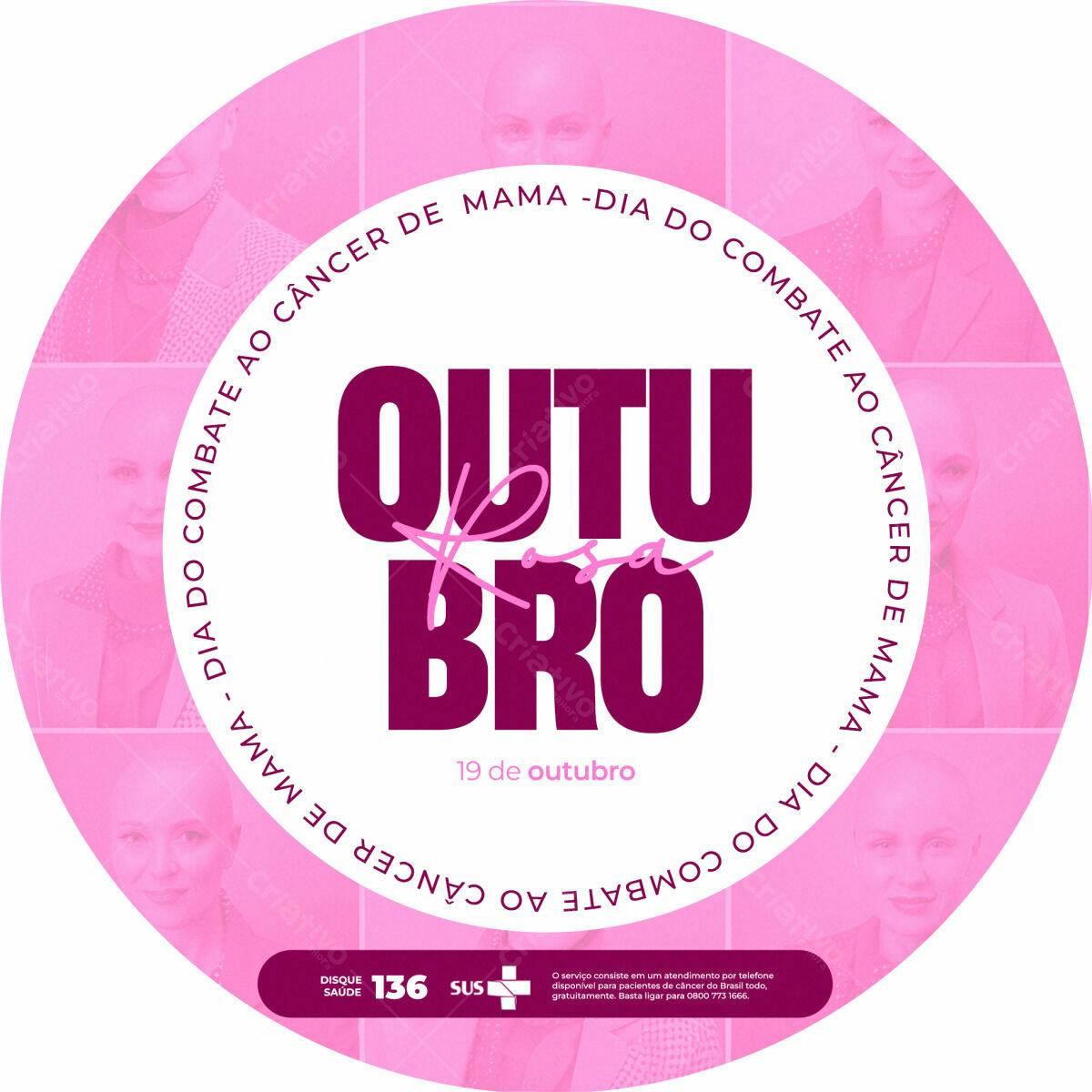 Flyer Outubro Rosa PSD Editável
