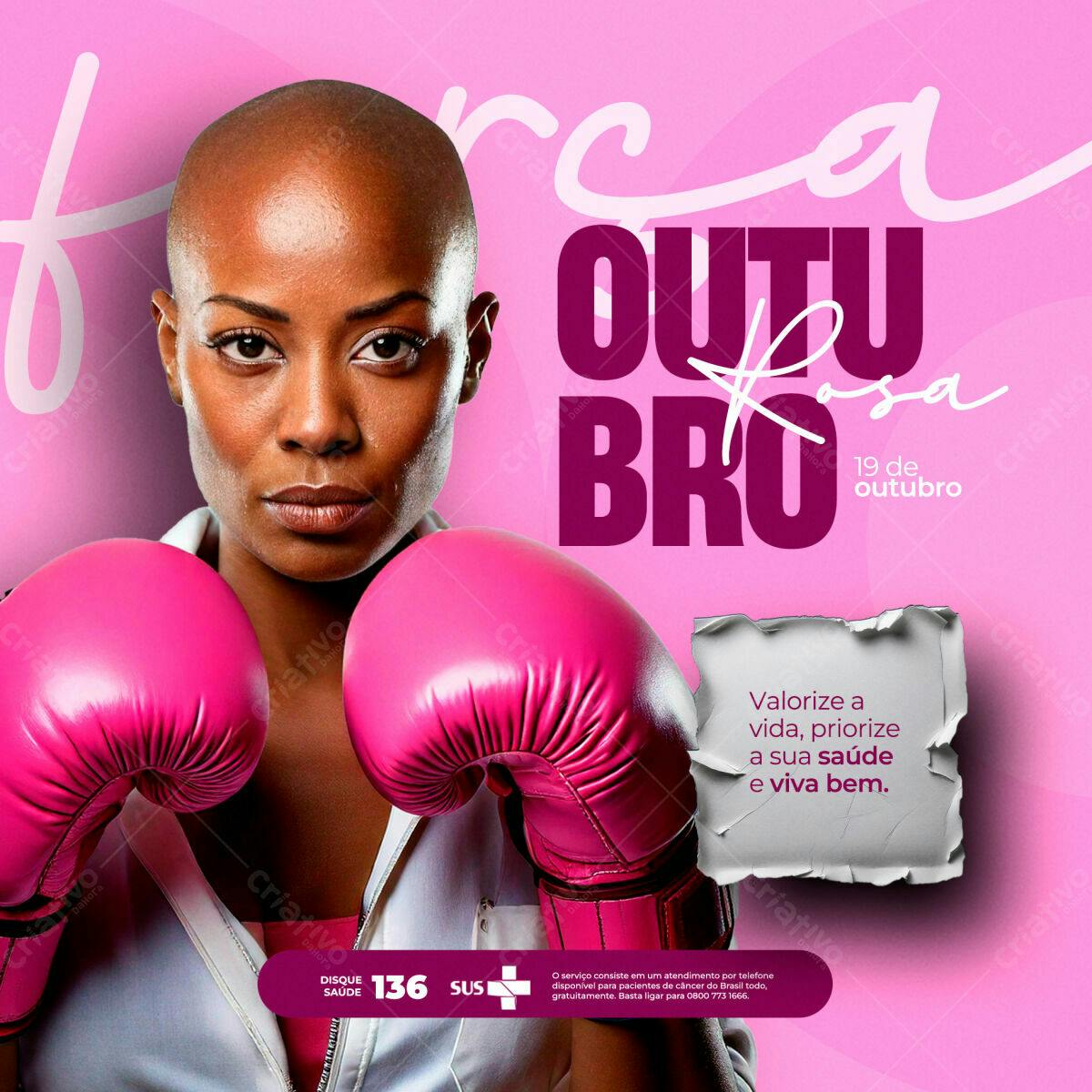 Flyer Outubro Rosa PSD Editável