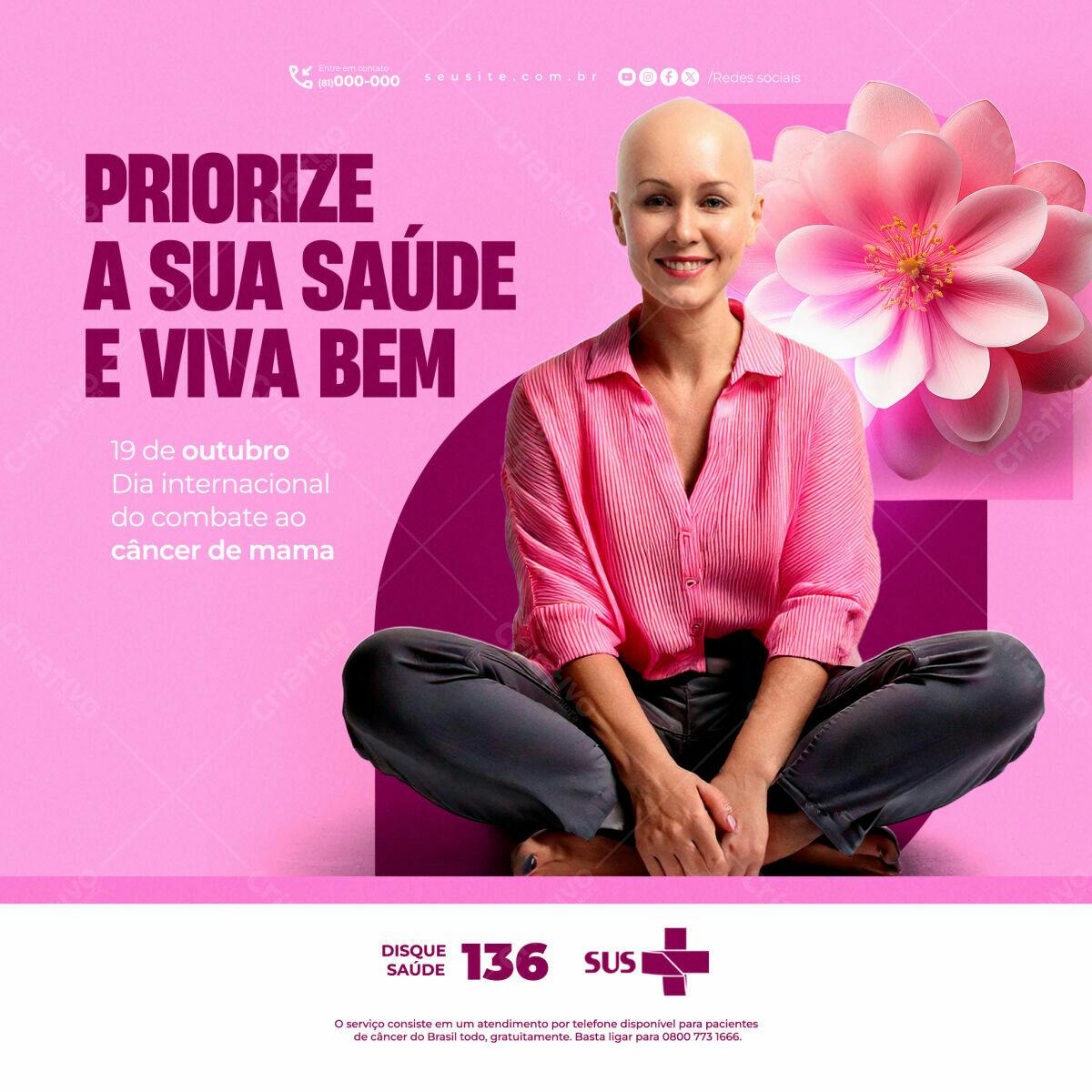 Post para Outubro Rosa PSD Editável