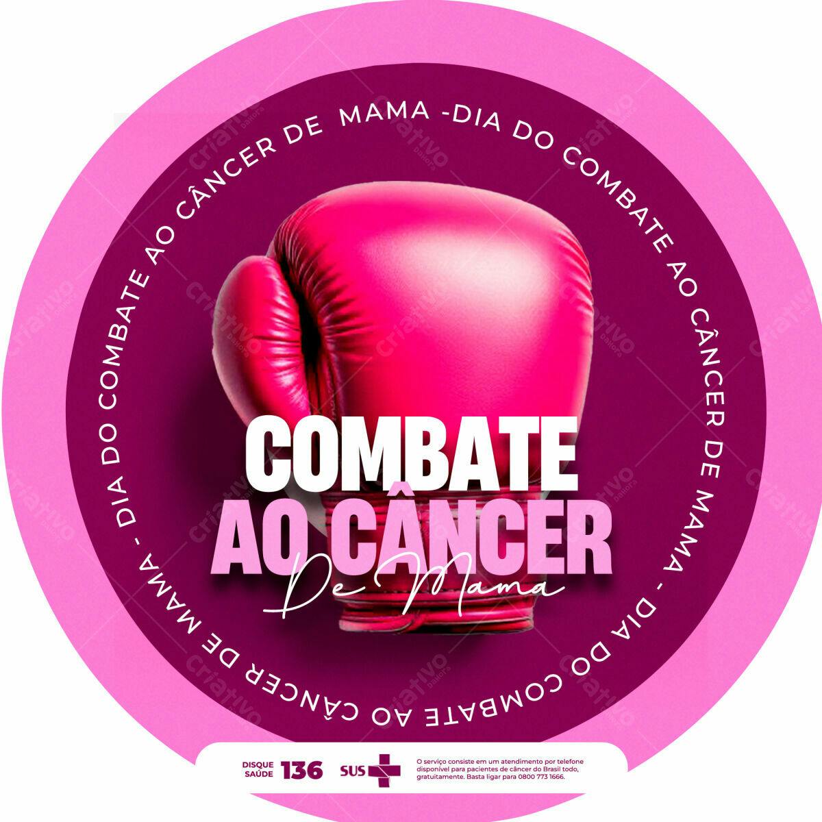 Circular PSD para o Dia Mundial do Combate ao Câncer de Mama PSD Editável