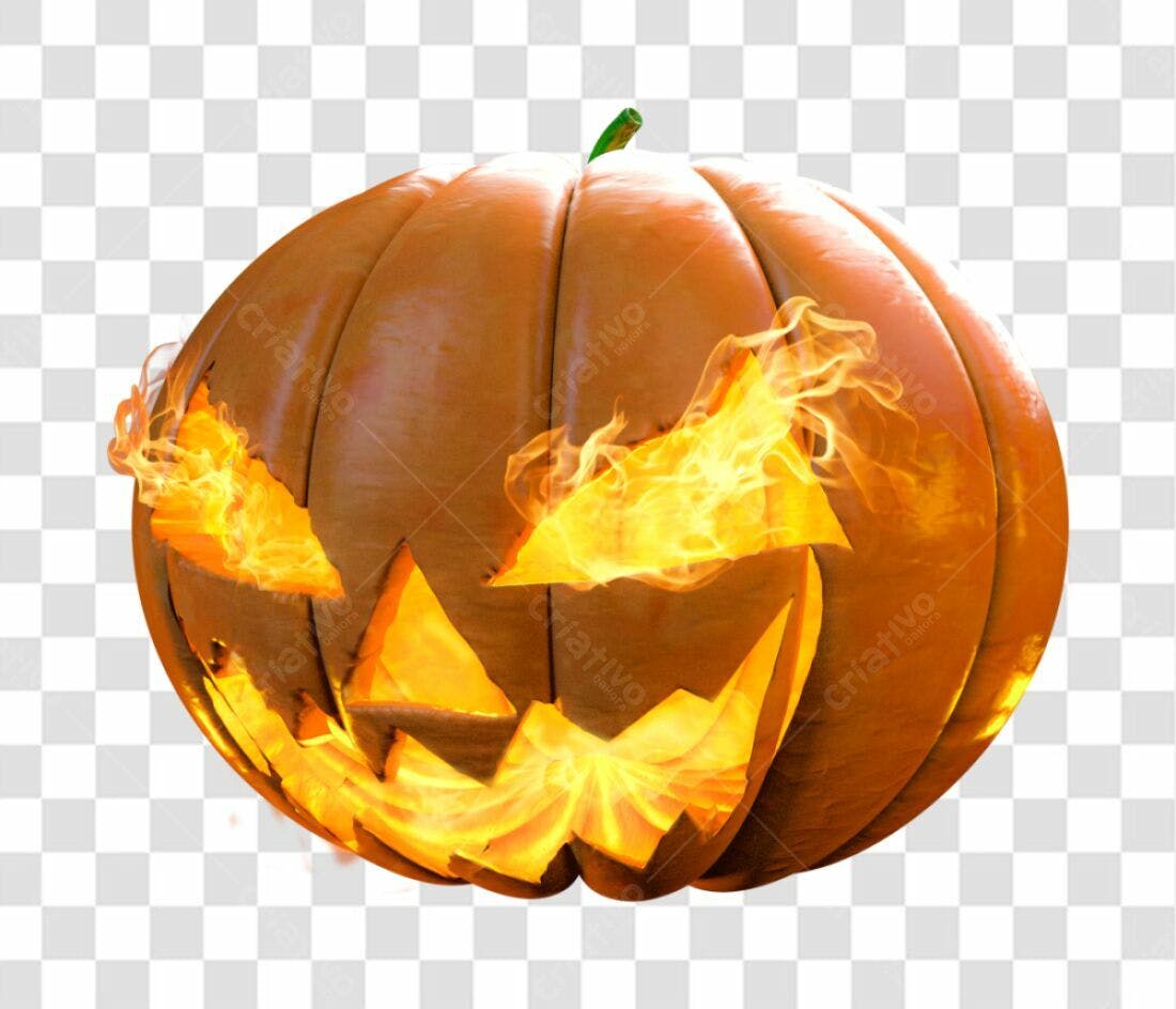 Icone Halloween Abóbora em Chamas PNG com fundo transparente