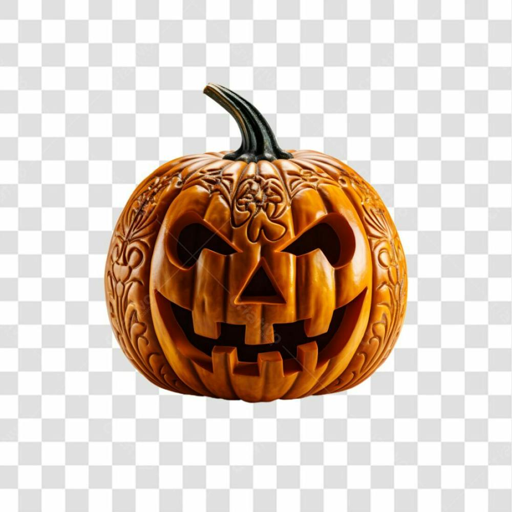 Cabeça De Abóbora Halloween Elemento 3D Para Composição Png