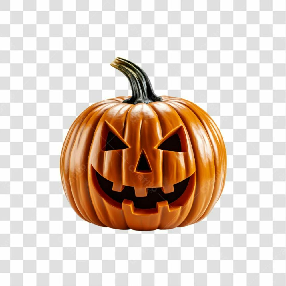 Cabeça De Abóbora Halloween Elemento 3D Para Composição Png