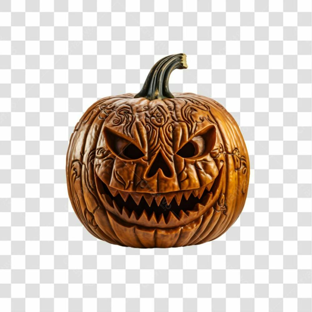 Cabeça De Abóbora Halloween Elemento 3D Para Composição Png