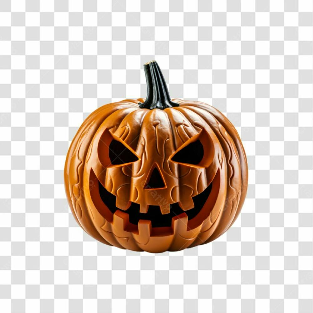 Cabeça De Abóbora Halloween Elemento 3D Para Composição Png
