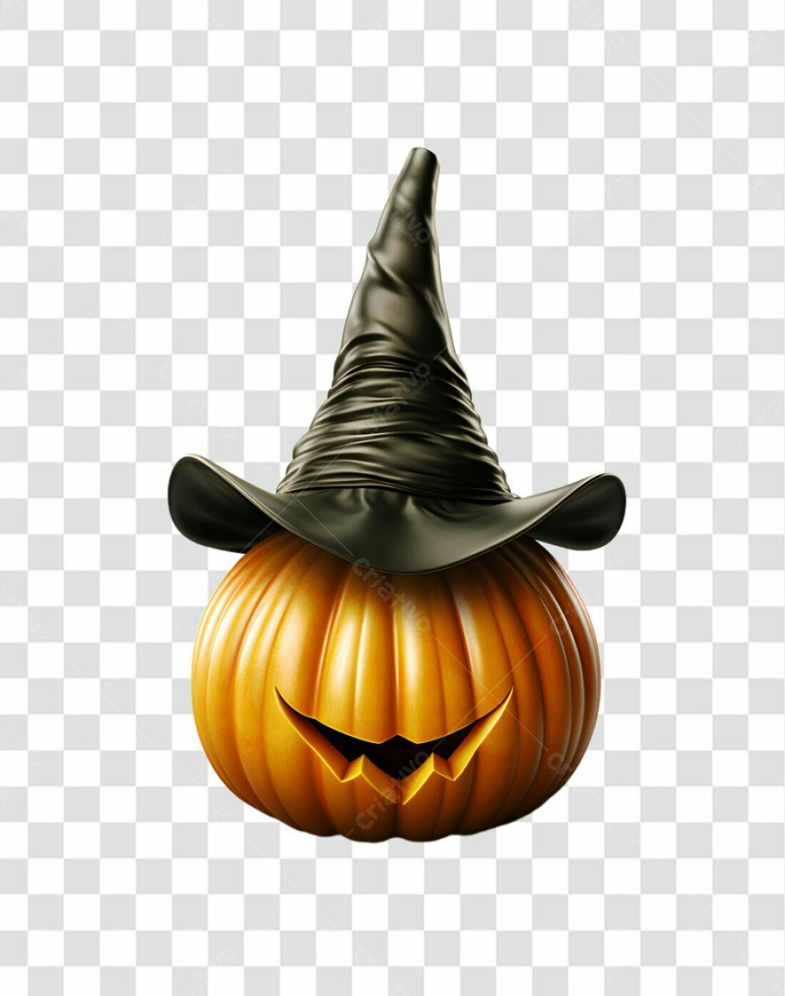 Icone Abóbora Halloween com Chapeu PNG com fundo transparente