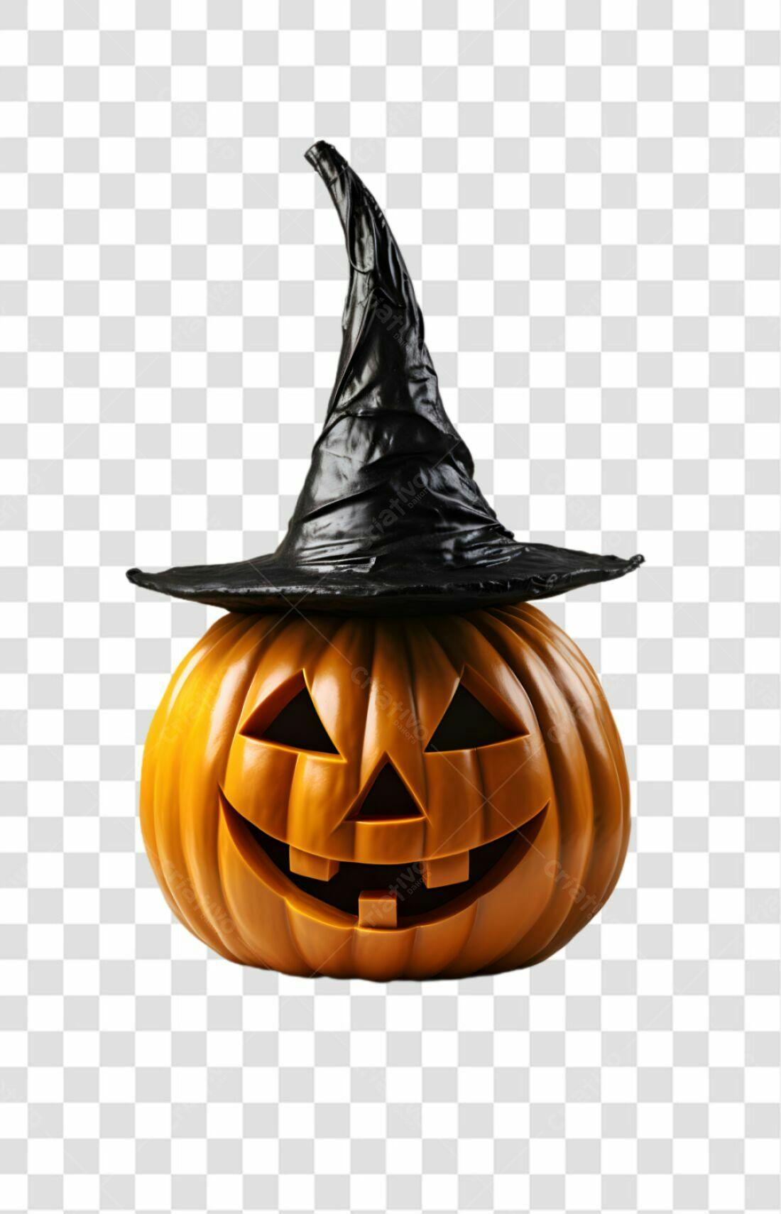 Icone Halloween Abóbora com Chapéu PNG com fundo transparente
