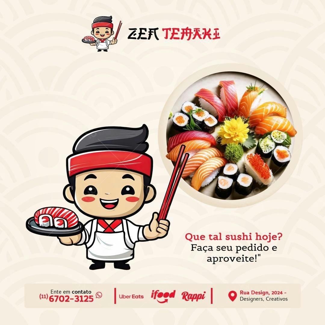 Cardápio de Sushi PSD Editável