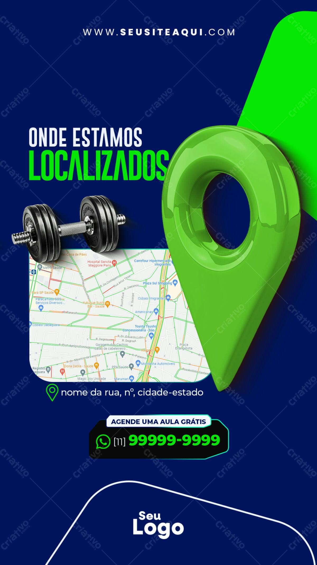 Flyer Academia Localização PSD Editável