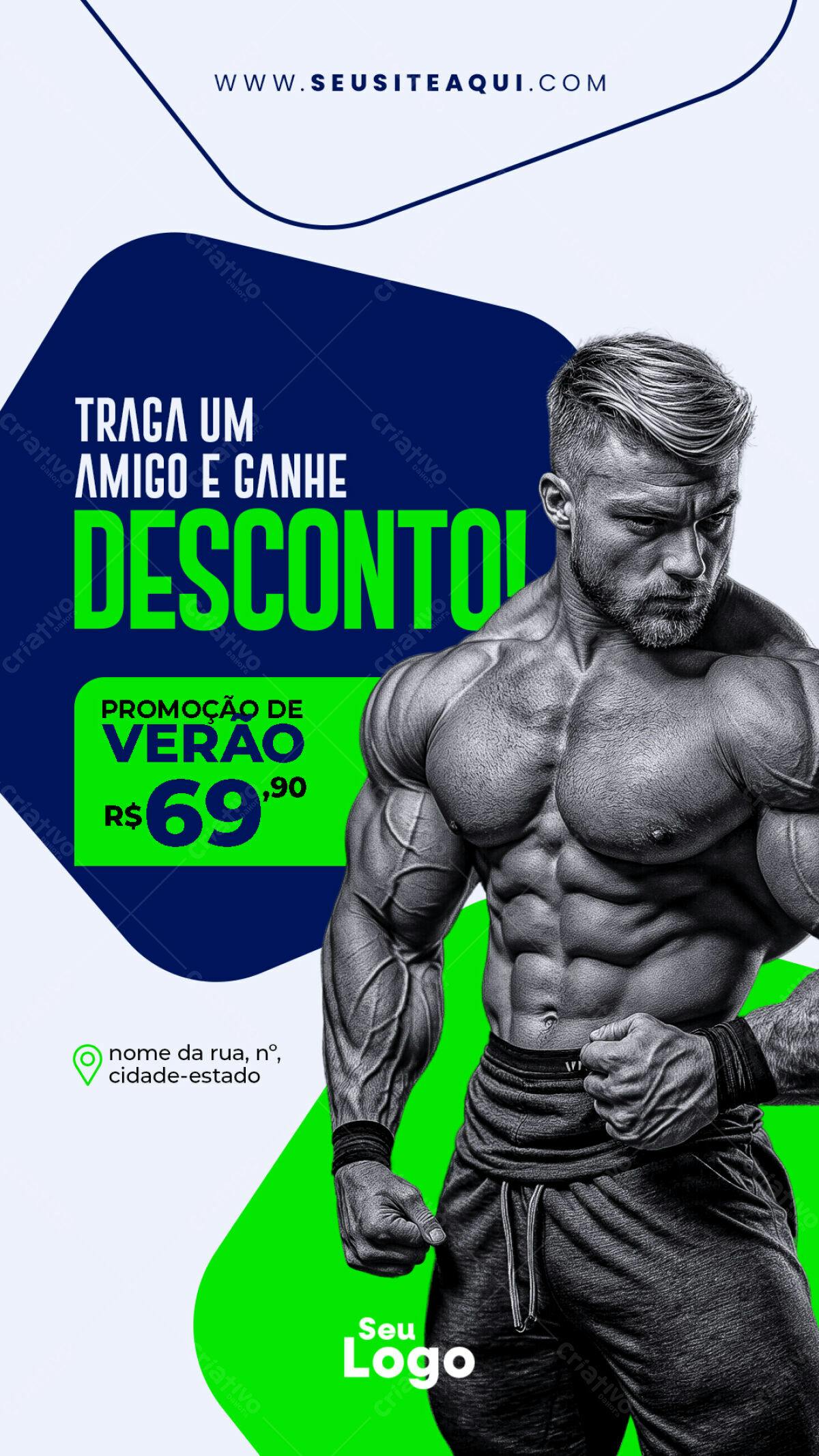 Flyer Academia Promoção Verão PSD Editável