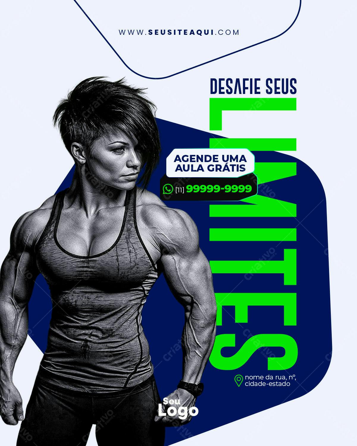 Flyer Academia Treino Fitness PSD Editável