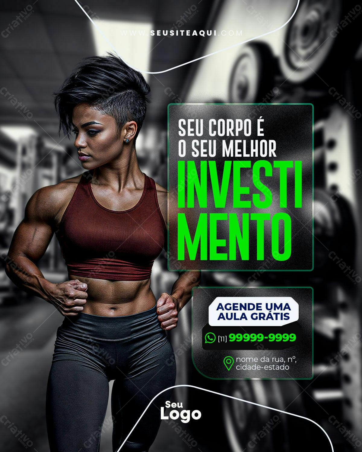 Flyer Academia Fitness PSD Editável