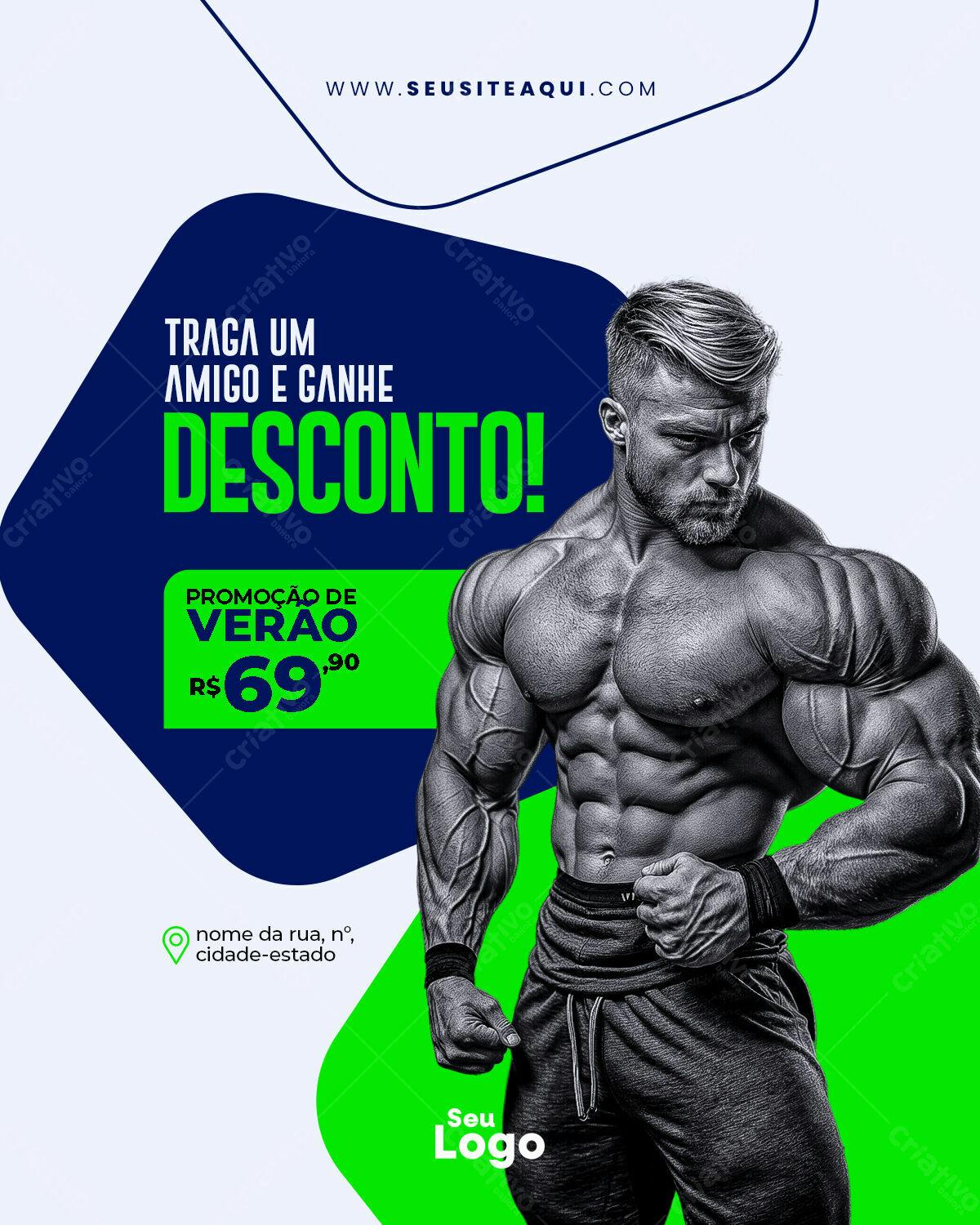 Flyer Promoção Verão Academia PSD Editável