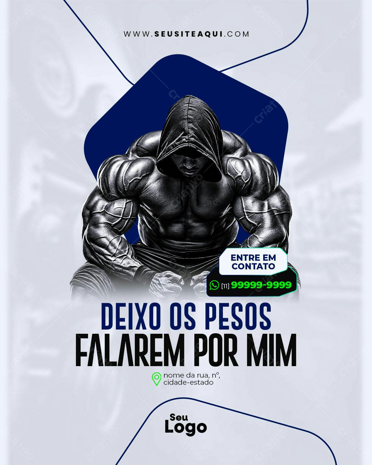 Flyer Academia Treino Pesado PSD Editável