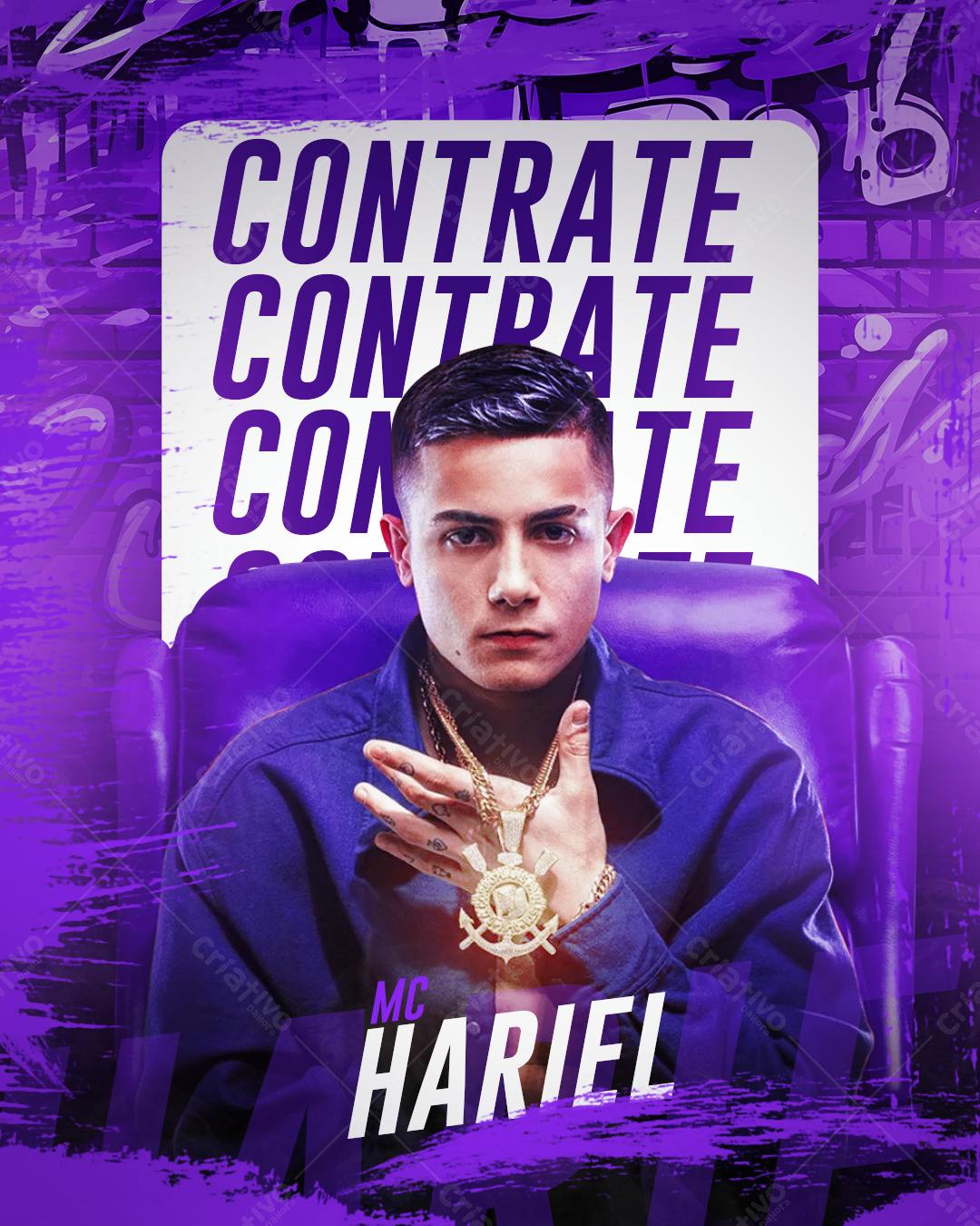 Flyer para Contratação de MC Hariel PSD Editável