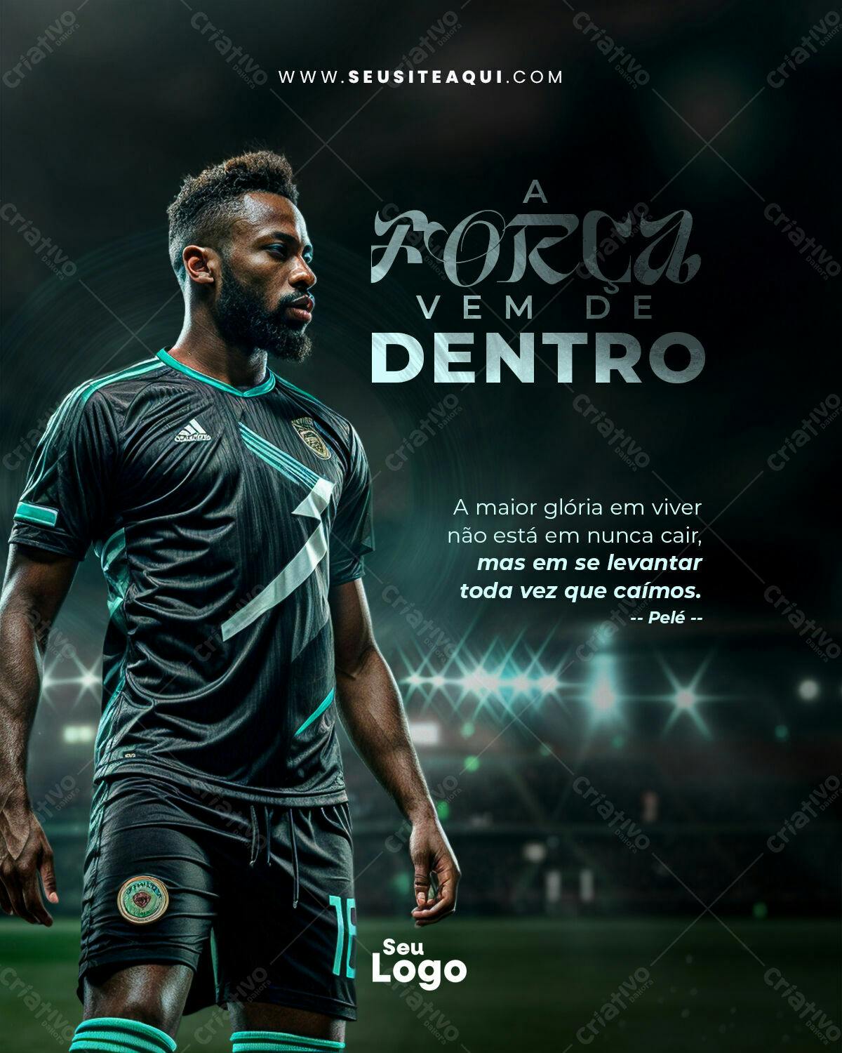 Poster Motivacional Futebol PSD Editável