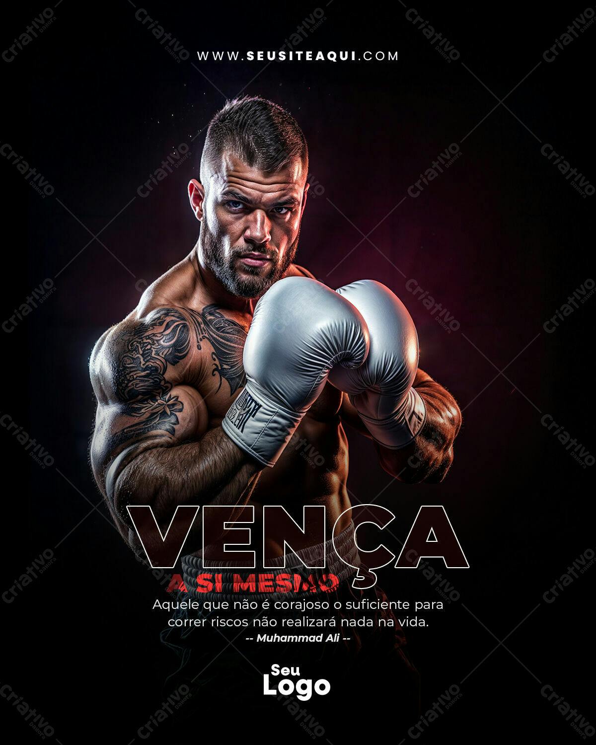 Post Motivacional Boxe PSD Editável