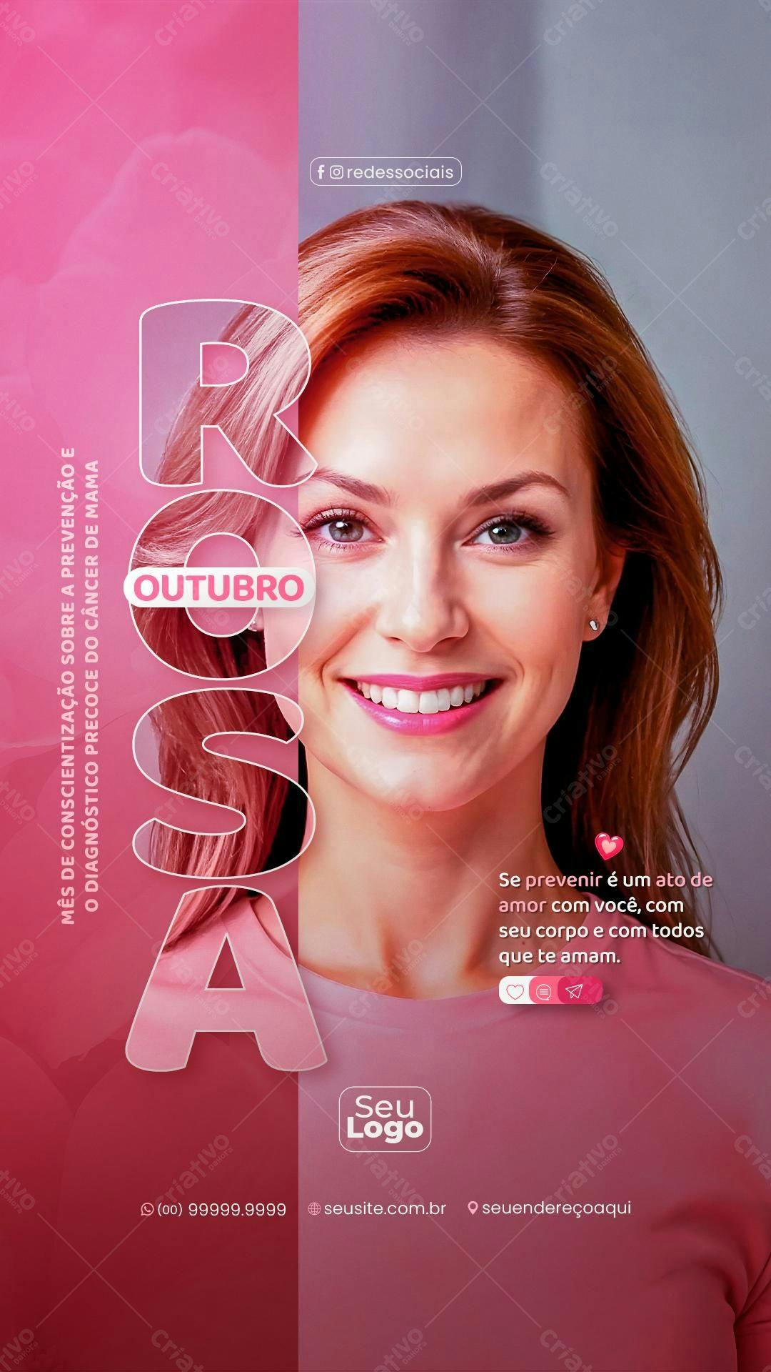 Flyer Outubro Rosa PSD Editável