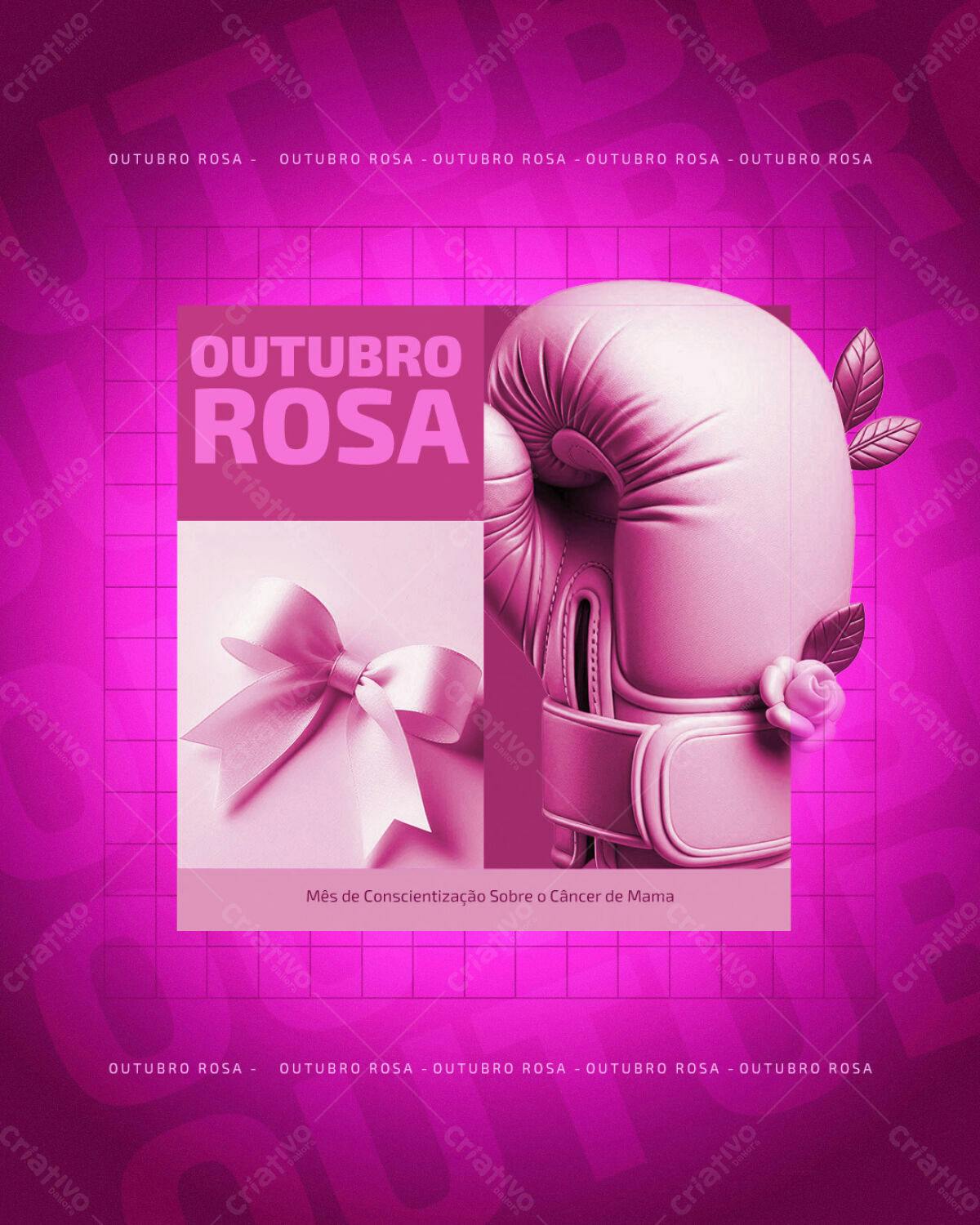 Flyer Outubro Rosa PSD Editável