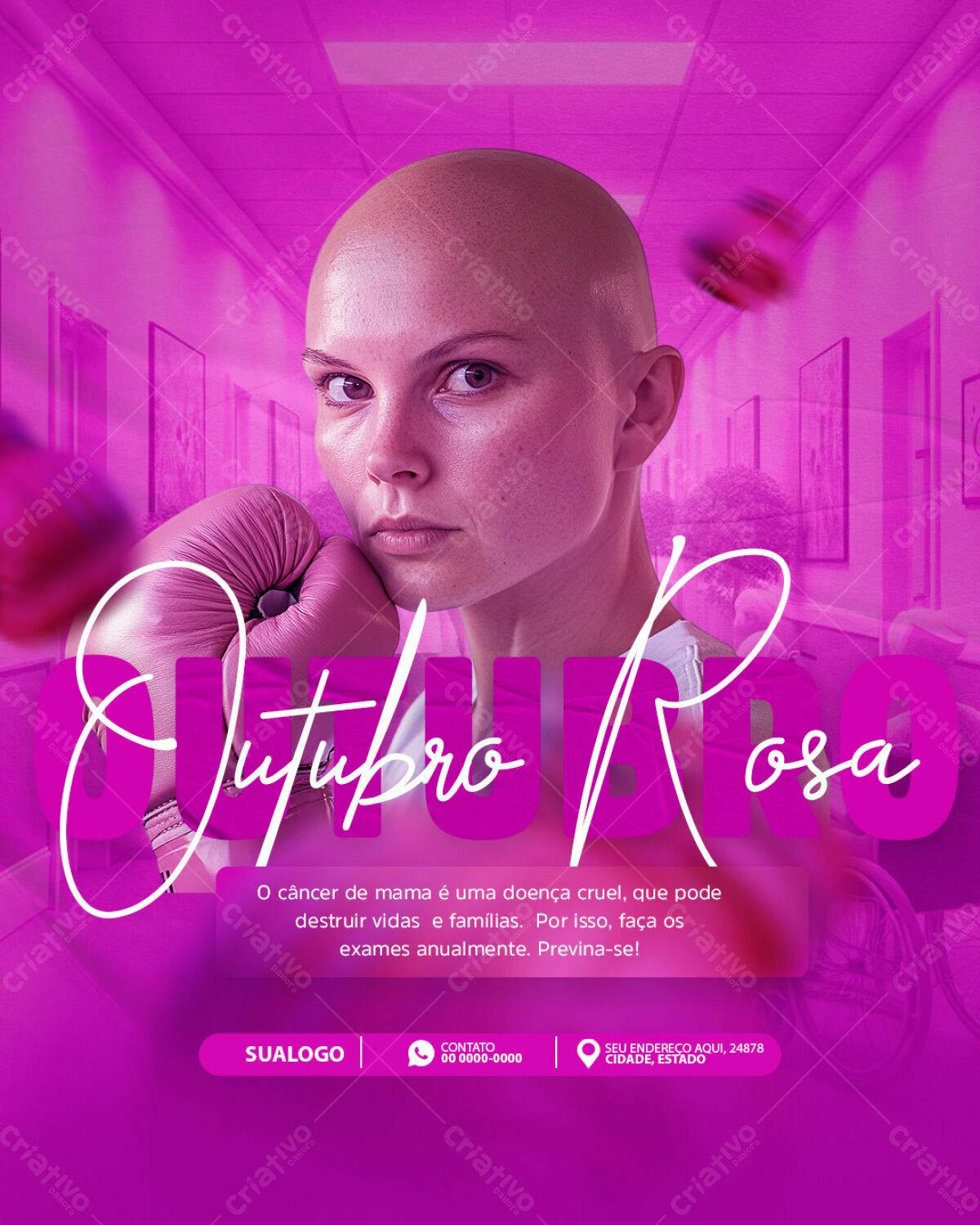 Flyer Outubro Rosa PSD Editável