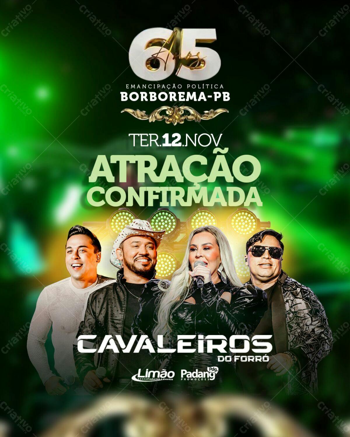 Flyer Cavaleiros do Forró em Borborema-PB PSD Editável