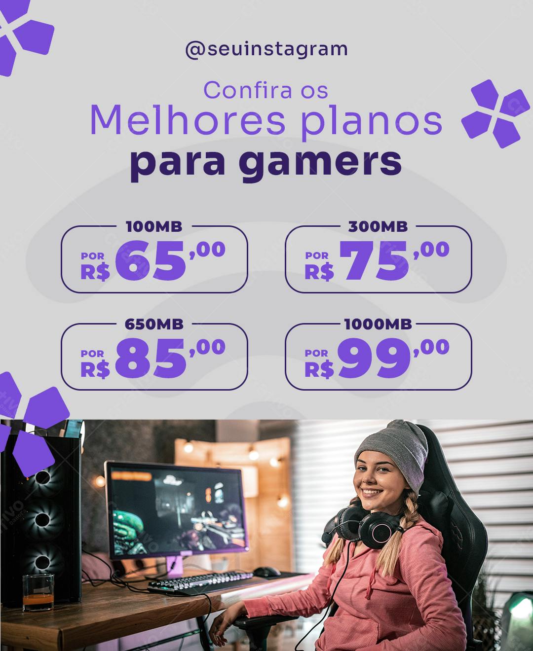 Plano de Internet para Gamers PSD Editável