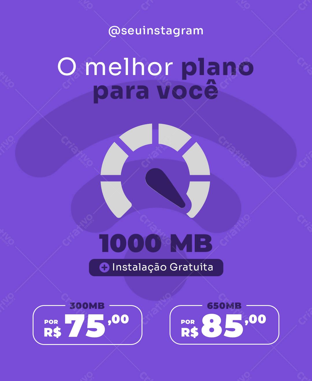 Post para Redes Sociais - Promoção Internet PSD Editável