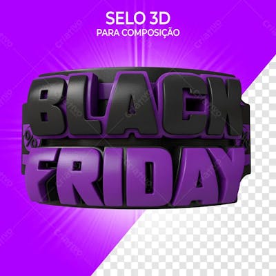 Selo Black Friday Roxo Para Composição
