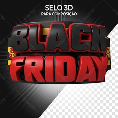 Selo Black Friday Preto Para Composição