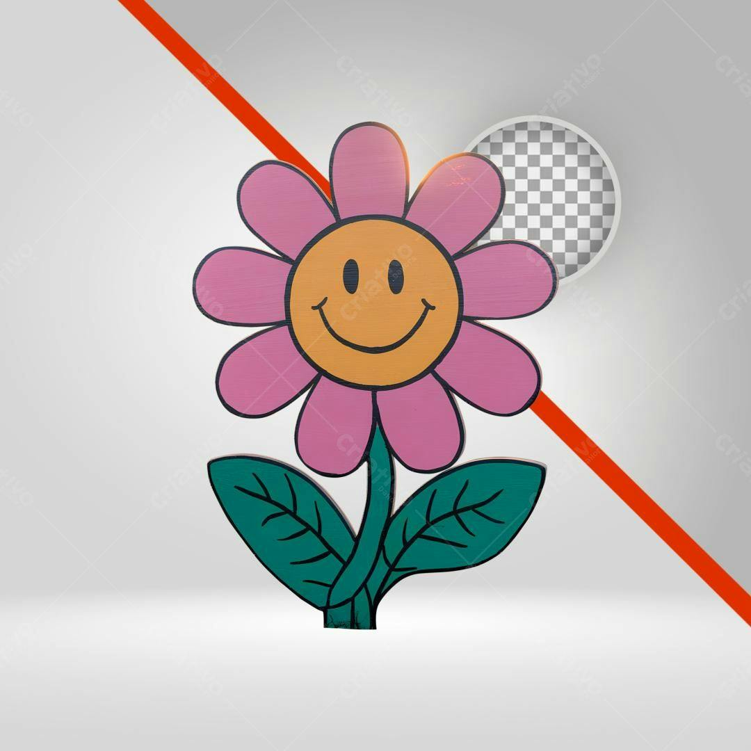 Icone Flor Feliz PNG com fundo transparente