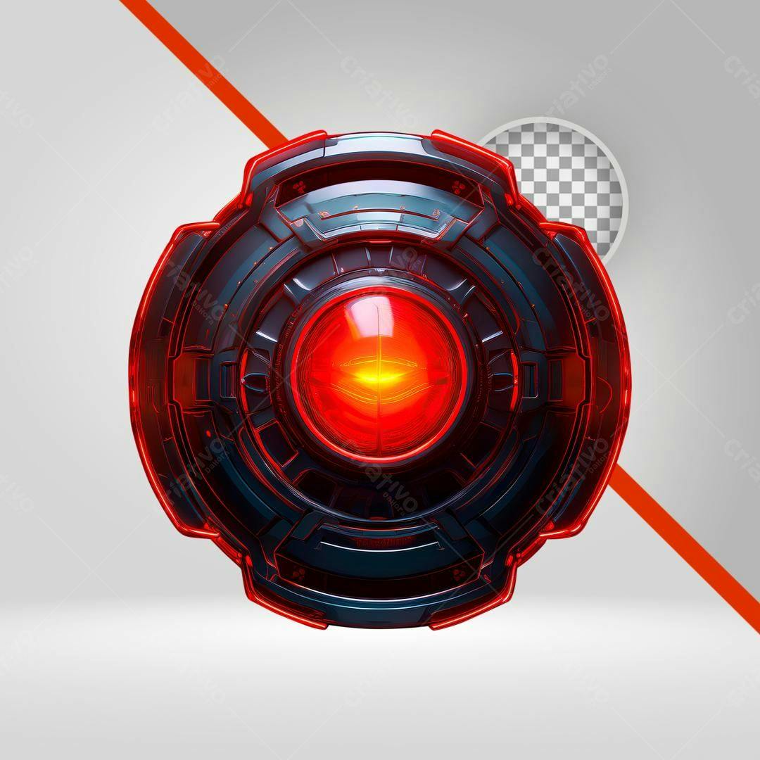 Icone Sci-Fi Vermelho e Preto PNG com fundo transparente