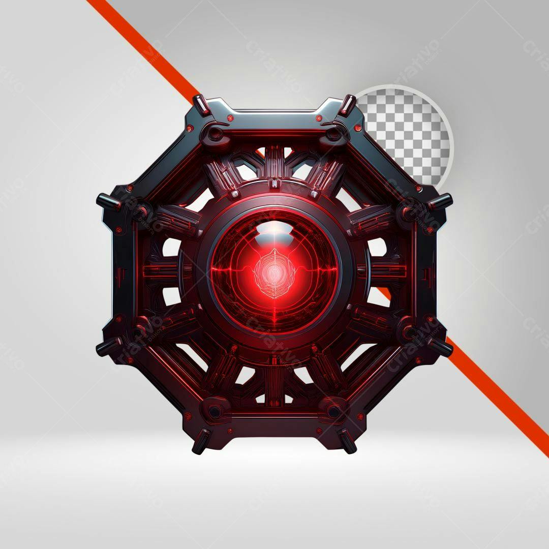 Ícone Sci-Fi Vermelho PNG com fundo transparente