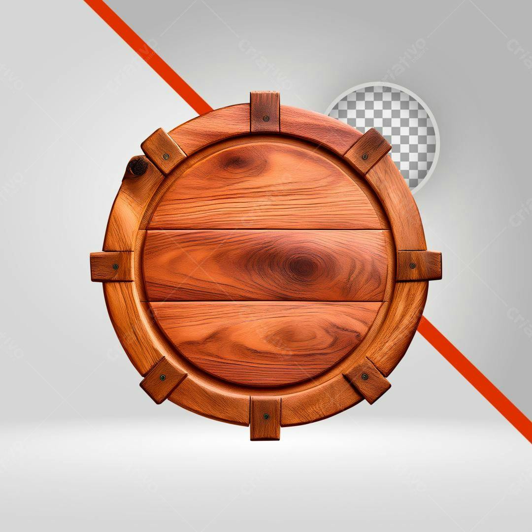 Selo de Madeira PNG com fundo transparente